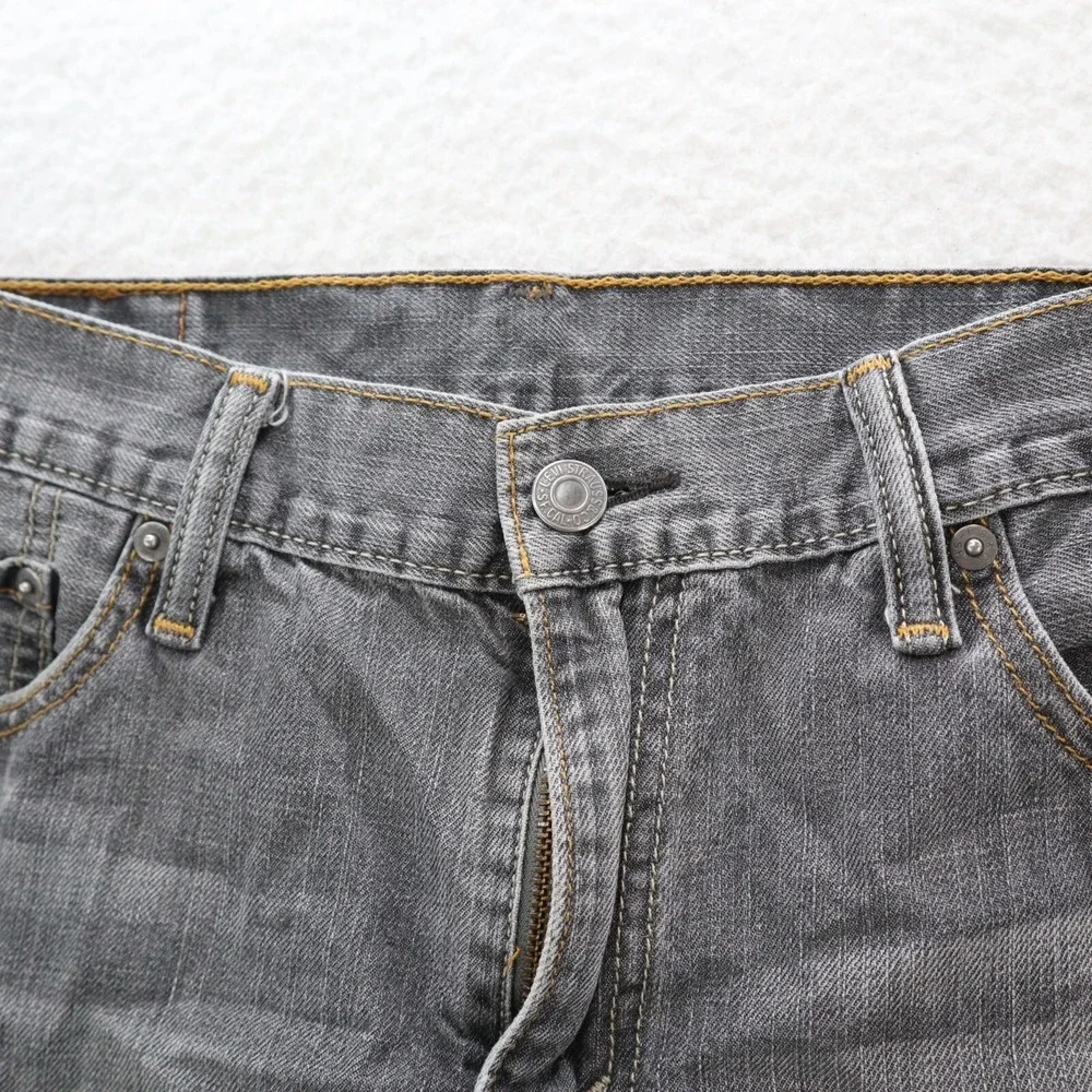 Levis 514 Jeans Mens 34x34 Gray Straight Fit American Denim Grunge Skater Y2K
